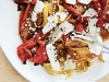 Chargrilled red and yellow peppers with pine nuts and Kefalotyri cheese