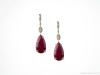 Rubies are red and diamonds are true in these 18K yellow gold earrings