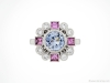 This silver sapphire mosaic ring is truly a work of art