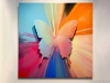 Punkmetender | 45 , Acrylic on stretched canvas with resin and aluminum butterflies