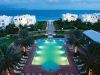 Twilight view of the resort\'s pool