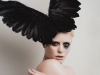 Arturo Rios’s Electra is a wing headpiece covered in black goose feathers atop an oval base / Photo Courtesy Of Arturo Rios