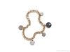 Pomellato’s beautiful rose gold bracelet features pavé diamonds created with rose gold and brown, black and white diamonds