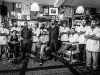 The Schorem crew in their men-only barbershop in the heart of Rotterdam, Holland