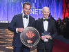 2019 Inductee Will Arnett accepting Canada’s Walk of Fame star with father James Arnett