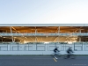 The paddock is an assembly of prefabricated parts and recycled materials, including wooden beams and panels sourced from Northern Quebec | Photo by Steve Montpetit