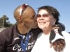 A loving son, Moore shows affection for the most important lady in his life: his mother.