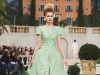 10. Dress in green taffeta embroidered with flowers, complemented by earrings and hair slides, both embellished with stones, beads and feathers | Photo by O. Saillant