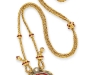 The Taj Mahal Diamond: An Indian diamond and jade pendant necklace with a later ruby and gold chain designed by Cartier, was a gift from Richard Burton on the occasion of Elizabeth Taylor’s 40th birthday. This historic heart-shaped diamond is inscribed with the name Nur Jahan, wife of the Mughal Emperor Shah Jahangir, who gave it to his son, Shah Jahan (1592 – 1666). The young prince in turn gave it to his beloved wife, Mumtaz-i-Mahal, for whom he later commissioned the Taj Mahal monument, one of the seven wonders of the world. The necklace soared above its pre-sale estimate of $300,000 – 500,000, to achieve $8,818,500 – a record price for any Indian jewel at auction.