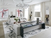Coutas co-designed a few of the home’s statement pieces, including the B&B Italia sofa and Baccarat chandelier