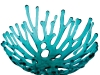 This uniquely formed hot art glass piece is sure to catch everyone’s eye. Top your tables with this gorgeous turquoise nest to add a sense of intrigue to your home.