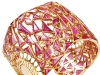 Amrapali Cuff: Sharp pink tourmaline triangles blend beautifully with the gold frame of this marvellous Amrapali cuff. This golden band will make you the centre of attention at any black-tie affair.