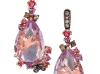 Le Vian Earrings: Sparkling with soft and sweet colour, a sizeable cotton candy amethyst is draped with pink topaz and chocolate diamonds on these dazzling earrings from Le Vian.