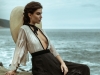 Look 3: An oversized beige sombrero adds a saucy feel to the star-stamped cut-away blouse and matching star-threaded skirt / Dress: Vitor Zerbinato, Hat: Gladys Tamez Millinery | Photography by Thomas Louvagny
