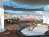 With its modern glass design, you can enjoy your car collection and cityscape from the comfort of your bed | Renderings Courtesy Of Carbondale