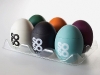 Soso Salt is as simple and unassuming as its egg-shaped container. Spanish designer Eduardo del Fraile used a variety of distinct colours to characterize the intriguing flavour combinations of these natural, high-quality salts. The results are eggs-quisite and salt- sational, even if this joke isn’t. www.sososalt.com