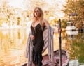 Dress: ROBERTO CAVALLI @roberto_cavalli Cashmere fringed wrap: +BERYLL @beryllpeople