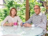 maureen and larry mogelonsky relax in the backyard their one acr -private oasis