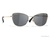 1. These flirty cat’s-eye shaped sunglasses feature intensely black lenses revealing their demure and sophisticated gold insert — reminiscent of Gabrielle Chanel’s taste for gold.