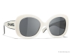 3. Chanel’s black-and-white two-toned sunglasses are accentuated by a square frame with rounded edges, as well as white acetate temples that put a spotlight on the bold “Chanel” letters in black.