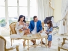 The Khoshbin Company president takes a break at home with his wife, hair care entrepreneur Leyla Milani, and their two children, Priscilla and Enzo Pasha