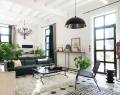 The living room has the charm of a winter garden with its plants and large French windows opening onto the gardens. The original floor, too damaged to be preserved, has been replaced by a black-and-white checkerboard. The furniture, with its elegant lines, harmonizes with the chic and timeless d cor. Velvet sofa, Ampm. Linen sofa, Chehoma. Cushions, Harmony. Coffee table, Jacques Perrier. Wicker chair, IKEA. Consoles and pedestal, personal creation. Black-and-white carpet, Westwing | Photo By Gap Interiors/Julien Fernandez | Styling By Amandine Et Jules