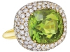 ▶ As fun as a crabapple cocktail, this cushion-cut peridot and diamond ring brings a surge of energy  to your fingertips.  www.betteridge.com