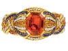 ◀ All that glitters is gold — and citrine, sapphire and diamond. This 1960s treasure will kick a hint of retro into any jewelry box.  www.simonteakle.com