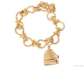 7. Gold Beehive Watch Charm Bracelet
