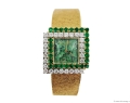 4. 18-Karat Yellow Gold, Jade, Emerald, & Diamond Watch