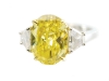 3.69 carat vivid yellow oval diamond
