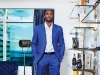 Toronto Raptor Patrick Patterson rocks a check-me-out royal blue suit in his Trump Residences Toronto suite
