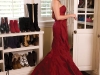 Zac Posen designed this bold, body-contouring gown complemented by a necklace, earrings and cocktail ring from Lou Goldberg Jeweller Toronto
