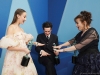 Erin Doherty, Josh O'Connor, and Helena Bonham Carter, winner of the Outstanding Performance by an Ensemble in a Drama Series award for 'The Crown,' pose in the Winner's Gallery during the 26th Annual Screen Actors Guild Awards at The Shrine Auditorium | Photo by Terence Patrick