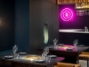 Located in the Miami Design District, Kim’s restaurant features a swanky bar that reflects the fabulous Miami lifestyle. The restaurant is equipped with a half milliondollar state-of-the-art air ejection technology system, ensuring the best air quality while dining indoors | Photo by Gary He