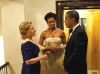 Secretary of State Hillary Clinton confers with President Barack Obama and First Lady Michelle Obama prior to a reception at the White House for Prime Minister Manmohan Singh of India and his wife, Mrs Gursharan Kaur, Nov. 24, 2009.
