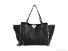 MEDIUM ROCKETED LEATHER TOTE: Made by Valentino Garavani, this tote bag offers room for your shopping-trip goods, or you can take it for a night on the town with your own black leather jacket. Made in Italy.