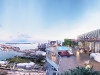 A rendering of one of the waterside decks of Auberge Miami, a condominium heavily focused on art and design