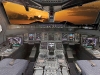 The A380’s paperless cockpit makes use of laptop-style displays and fly-by-wire side-sticks.