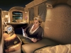An onboard cocktail lounge and private shower spas give a whole new meaning to flying first class.