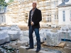 Ferris Rafauli stands tall under one of his handmade kingdoms in progress.