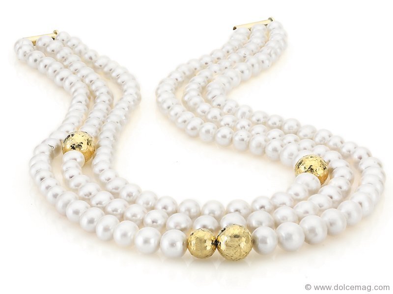 South Sea pearls with 18-karat gold detailing.