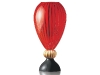 Hand-crafted ruby glass art vase.