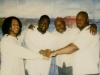 Wise Brother Luqman, in the red kufi cap, always had Salaam’s back | Photo Courtesy Of Yusef Salaam